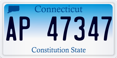 CT license plate AP47347