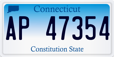 CT license plate AP47354