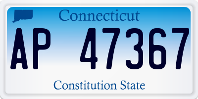 CT license plate AP47367