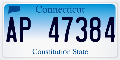CT license plate AP47384