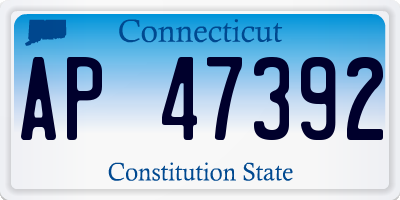 CT license plate AP47392