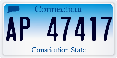 CT license plate AP47417
