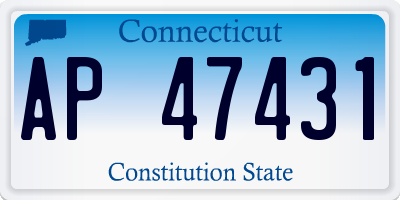CT license plate AP47431
