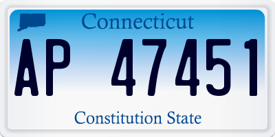 CT license plate AP47451