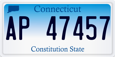 CT license plate AP47457