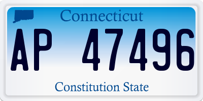 CT license plate AP47496