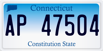 CT license plate AP47504