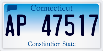 CT license plate AP47517