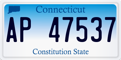 CT license plate AP47537