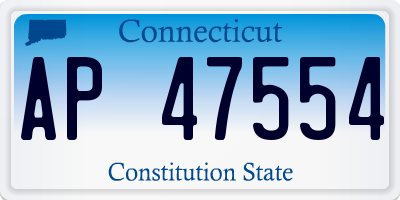 CT license plate AP47554