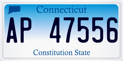 CT license plate AP47556