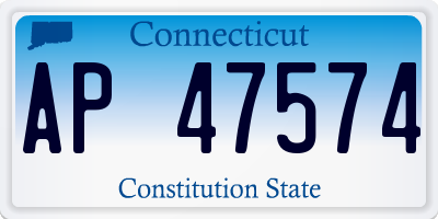 CT license plate AP47574