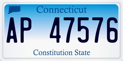 CT license plate AP47576