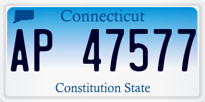 CT license plate AP47577