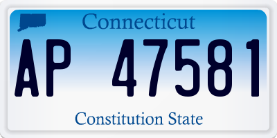 CT license plate AP47581