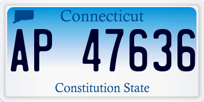 CT license plate AP47636