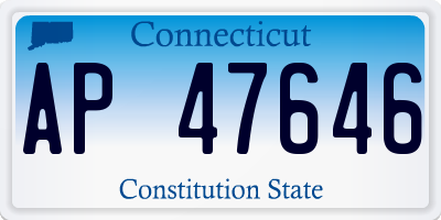 CT license plate AP47646