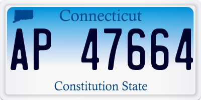 CT license plate AP47664