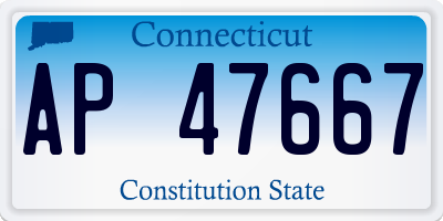 CT license plate AP47667
