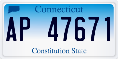 CT license plate AP47671