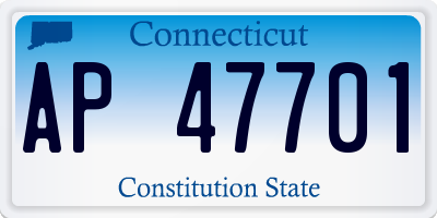 CT license plate AP47701