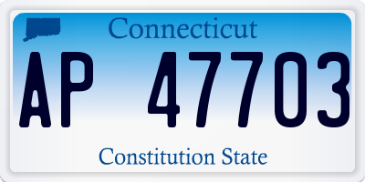 CT license plate AP47703