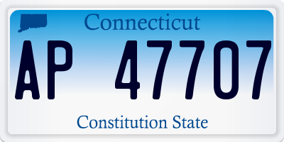 CT license plate AP47707