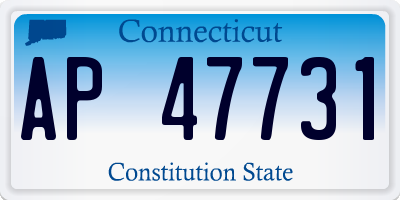 CT license plate AP47731