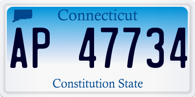CT license plate AP47734