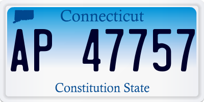 CT license plate AP47757