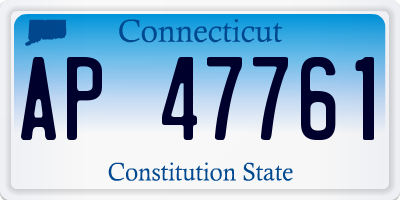 CT license plate AP47761