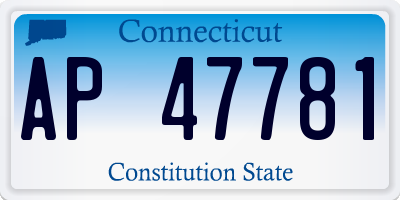 CT license plate AP47781
