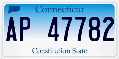 CT license plate AP47782
