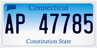 CT license plate AP47785