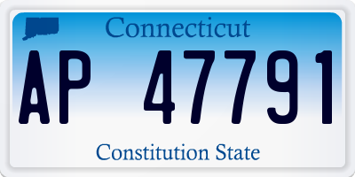 CT license plate AP47791