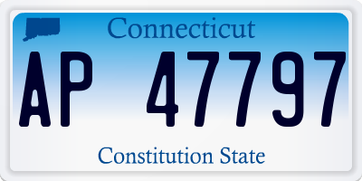 CT license plate AP47797