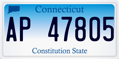 CT license plate AP47805