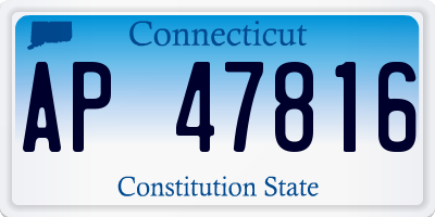CT license plate AP47816