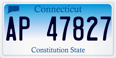 CT license plate AP47827