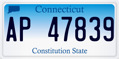 CT license plate AP47839