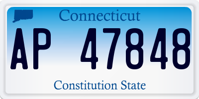 CT license plate AP47848