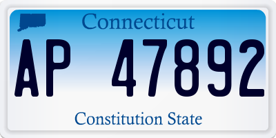 CT license plate AP47892