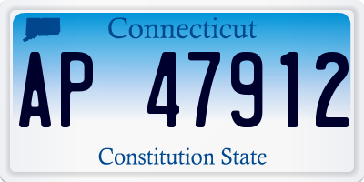 CT license plate AP47912