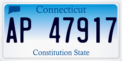 CT license plate AP47917