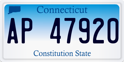 CT license plate AP47920