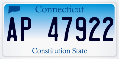 CT license plate AP47922