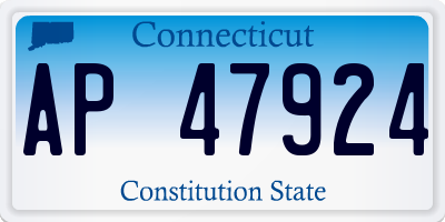 CT license plate AP47924