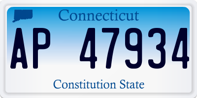 CT license plate AP47934