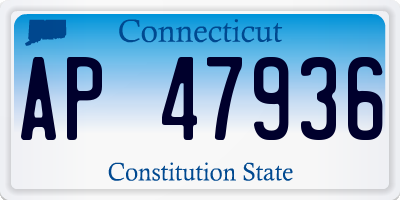 CT license plate AP47936