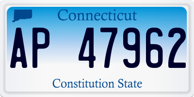 CT license plate AP47962